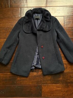 Korean JIGOTT Alpaca and Wool Dark Blue Jacket Blazer